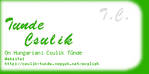 tunde csulik business card